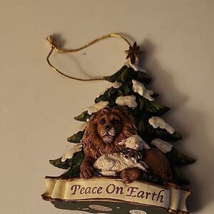 Source Unknown Green and Brown Peace Ornament